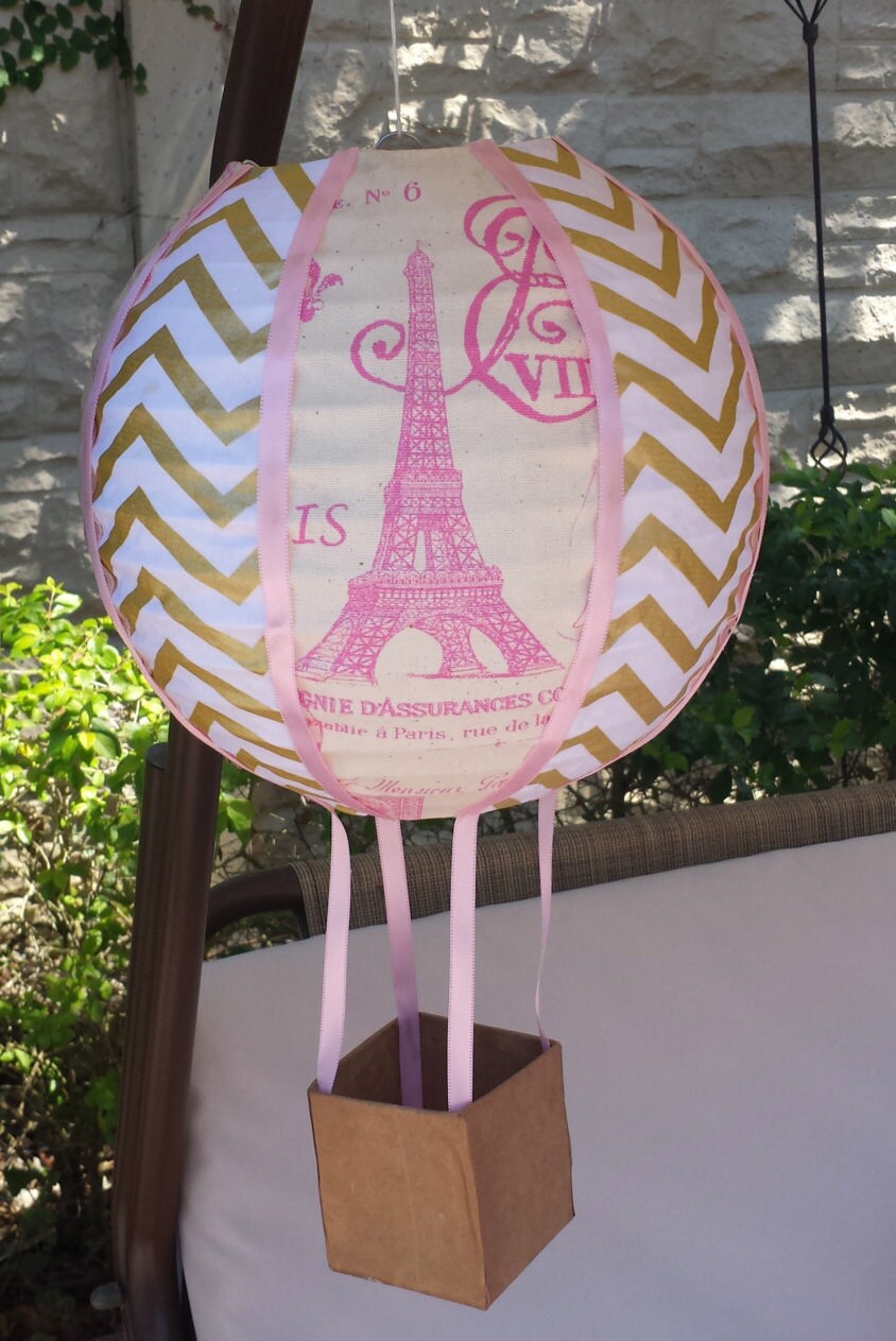 Handmade Hot Air Balloon Decoration Nursery Decoration Pink White and ...