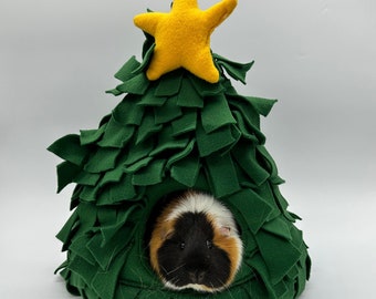 Cubículo de abrazo de árbol de Navidad / Árbol de Navidad de conejillo de indias / Cama de vacaciones de conejillo de indias / Cama acurrucada / Cama para animales pequeños