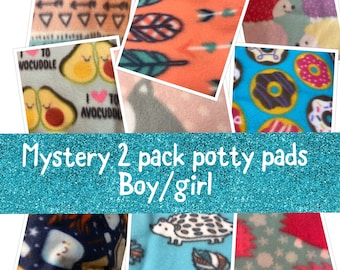 Guinea Pig Fleece Mystery Potty Pads (2 Pack) | Small Pet Pee Pads