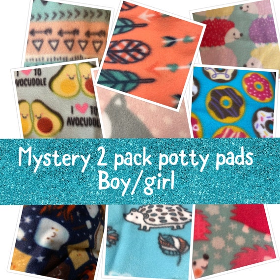 Guinea Pig Fleece Mystery Potty Pads (2 Pack) | Small Pet Pee Pads