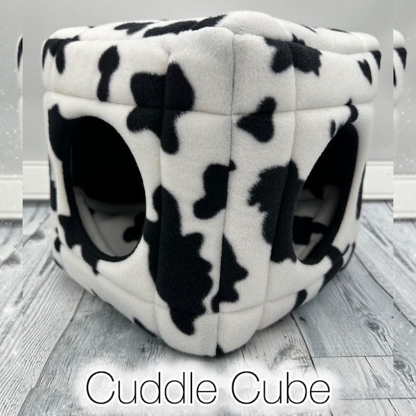 Handmade Fleece Cuddle Cube for Guinea Pigs | Small Animal Hideout Bed