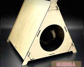 Guinea Pig Teepee Bed | Wood Bed  | Small Animal Wood House |