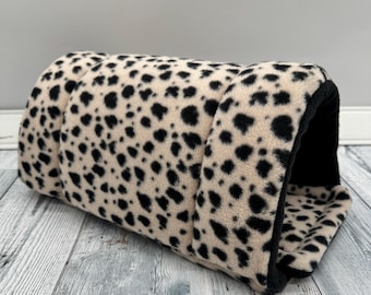 READY TO SHIP Guinea Pig regular size tunnel | fleece and foam tunnel with potty pad | Animal Print |