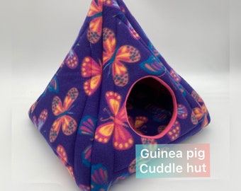 Guinea pig single entrance tee pee bed | Guinea pig cuddle hut | Fleece bed  | Guinea pig bed  | Small animal fleece bed