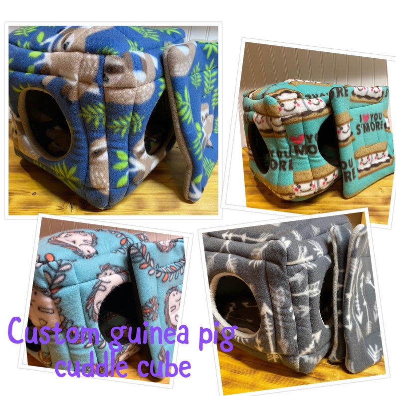 Guinea Pig Cuddle Cube Fleece Cuddle Cube Guinea Pig Bed Etsy