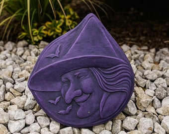 Witch Stepping Stone, Halloween Garden Decor, Gift for Witch Lovers, Halloween Gift Idea, Mystical Outdoor Pathway, Spooky Witch Garden