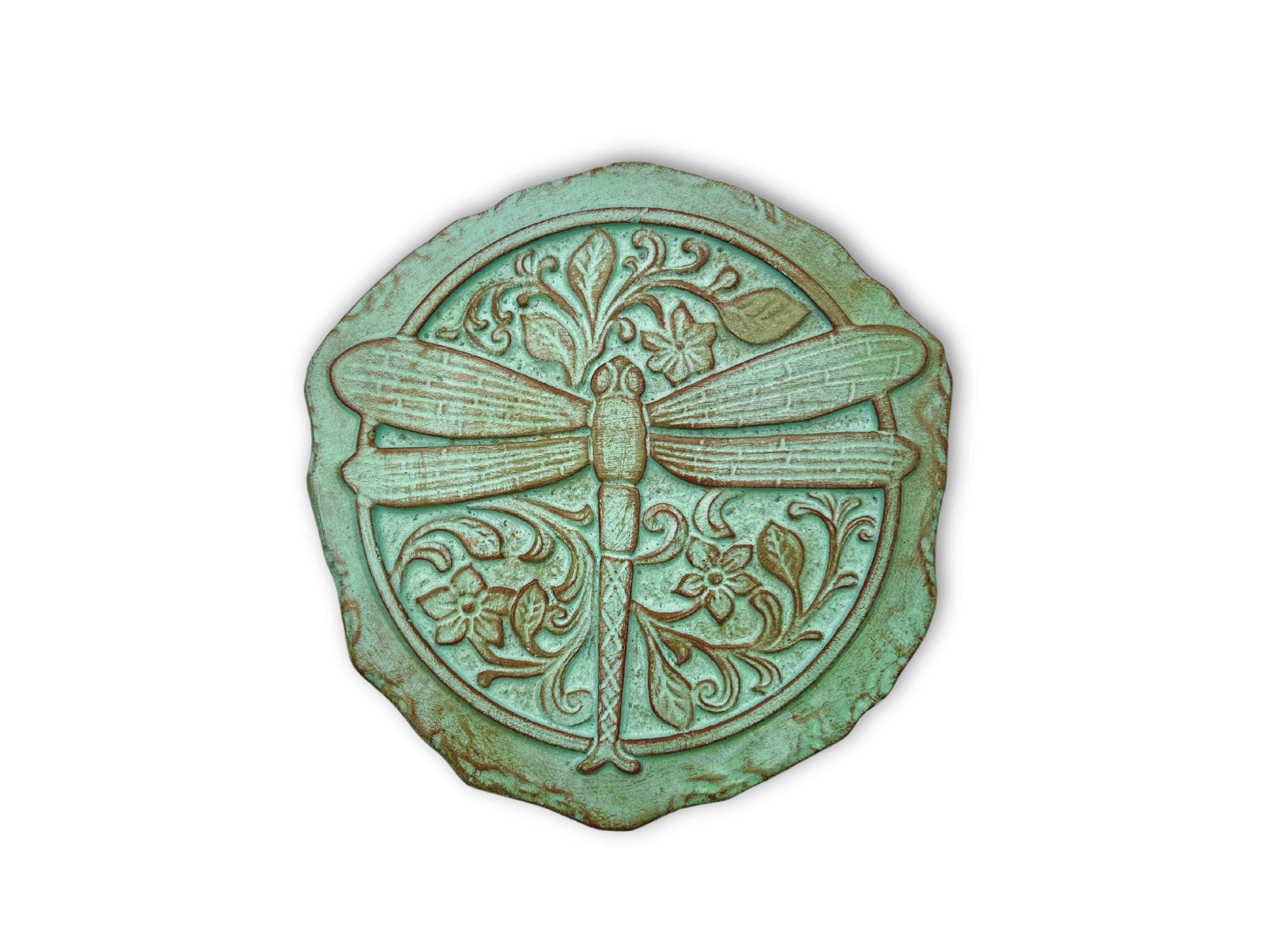 Antique Copper Dragonfly Stepping Stone for garden gift for new home gift fairy garden decor