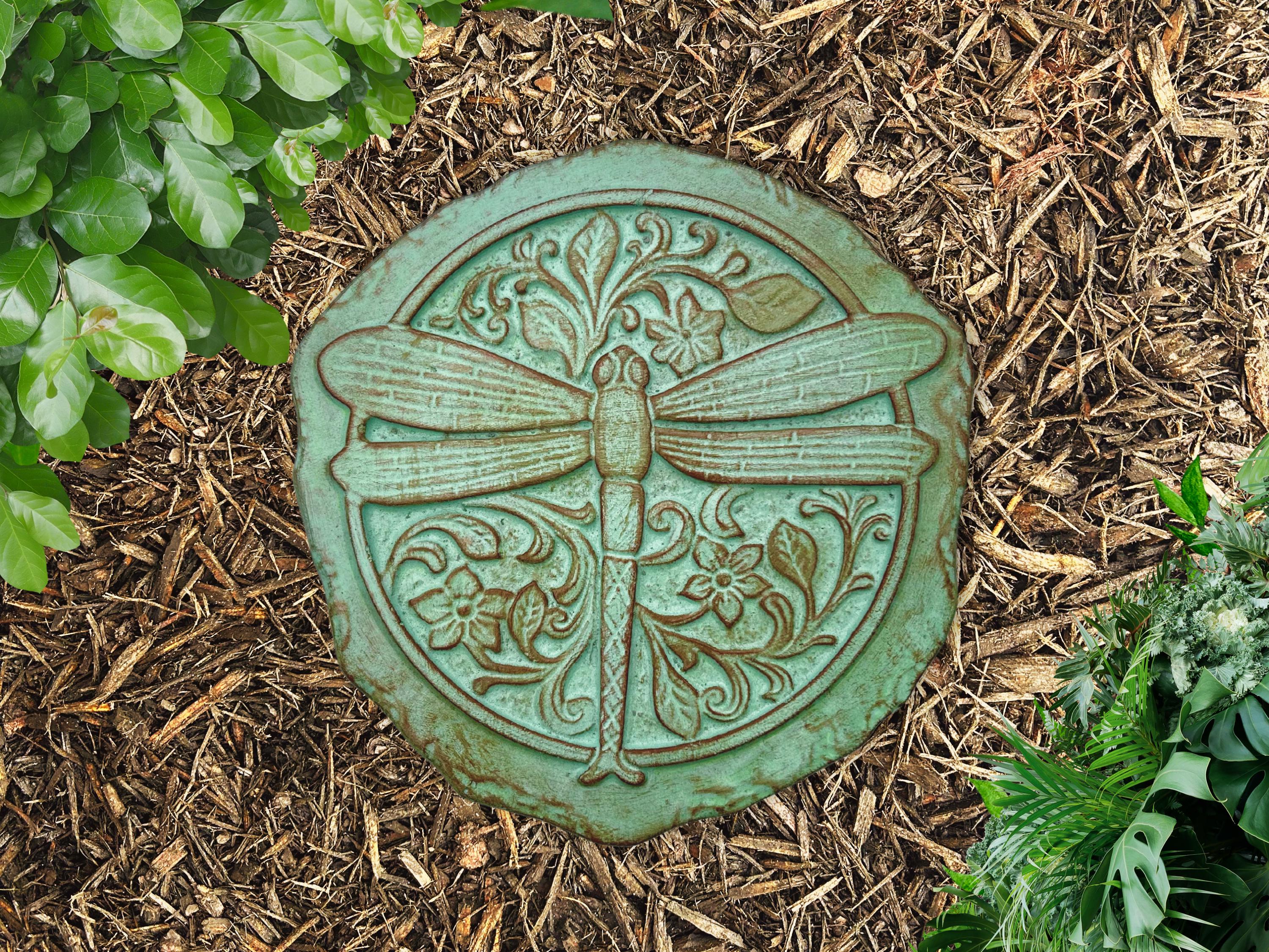 Antique Copper Dragonfly Stepping Stone for garden gift for new home gift fairy garden decor