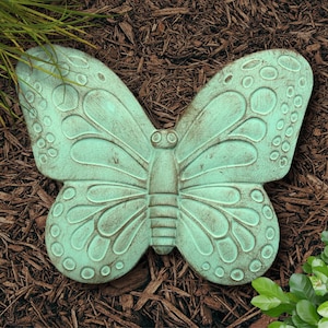 Large Copper Butterfly Stepping Stone for Whimsical Garden for Butterfly Memorial Garden gift fairy garden decor