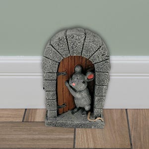 Mouse Door Statue, Charming Whimsical Decor for Home Entryway, Perfect Housewarming or Garden Gift, Concrete mouse decoration afbeelding 11