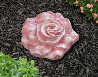 Rose Flower Bee Bath: Ceramic Garden Decor, Pollinator Support