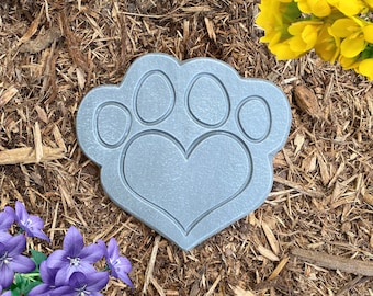 Cat Memorial Stone: Concrete Paw Print Remembrance Gift