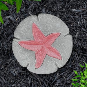 concrete starfish stone decoration, antique stone finish outdoor accent for beach lover gift