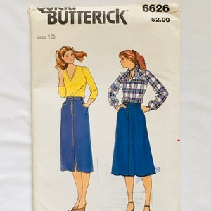 Vintage 1970s skirt pattern/skirt pattern/Butterick 6626/skirt with pockets pattern/split skirt pattern
