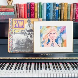 Linda McCartney Watercolor Portrait, Art Prints, Music Room Decor image 8