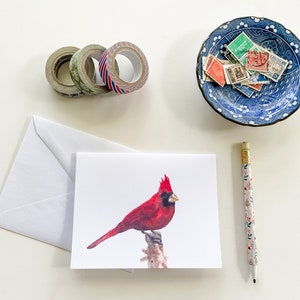 Roter Kardinal Aquarell Vogel, Grußkarte