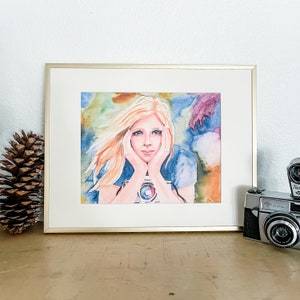 Linda McCartney Watercolor Portrait, Art Prints, Music Room Decor image 7