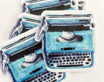 Blau Schreibmaschine Sticker