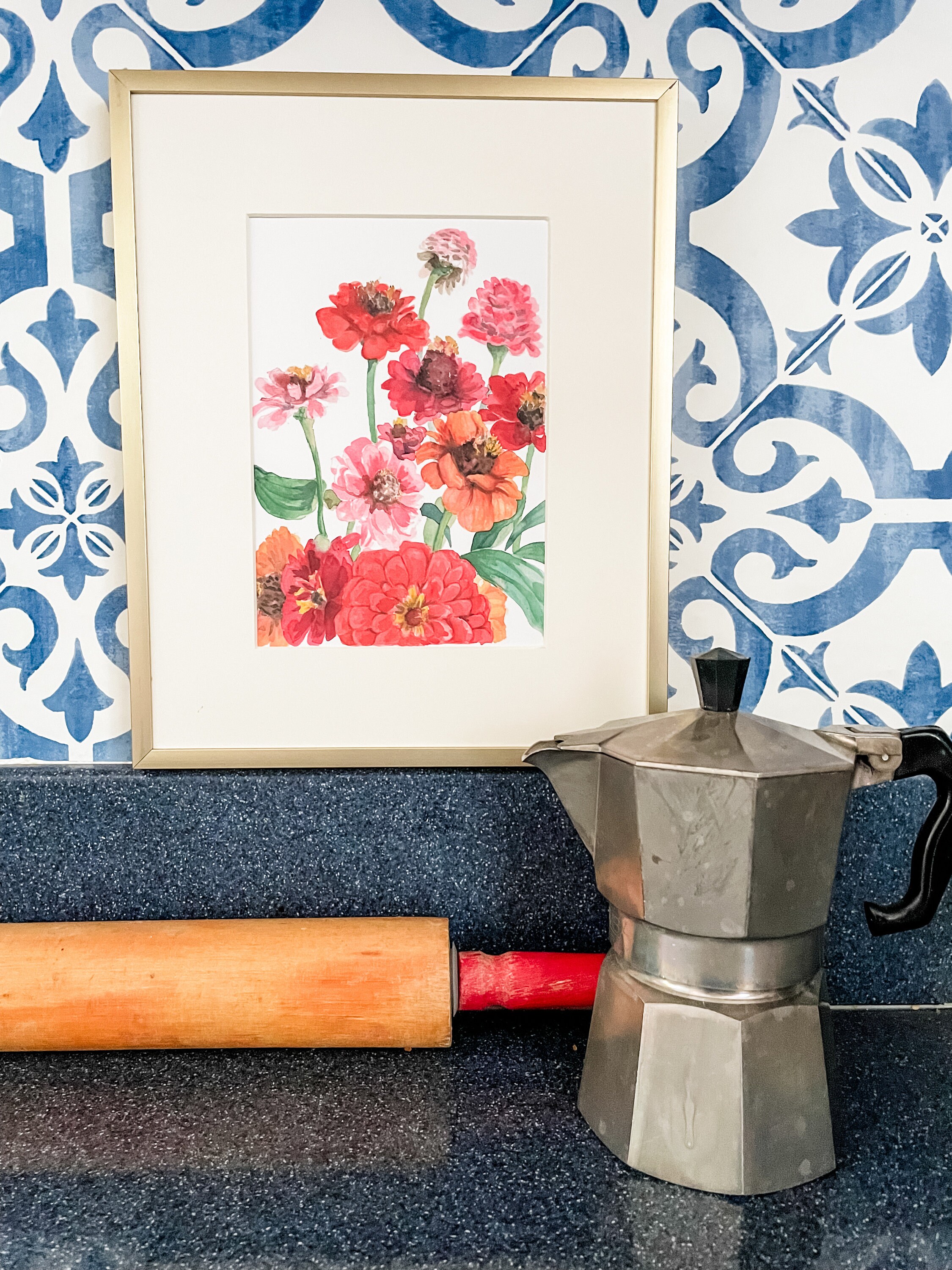ジョアン アイザック(Joanne Izaac)「Zinnias」 Watercolor Zinnias Floral Print, Flower Painting, Botanical