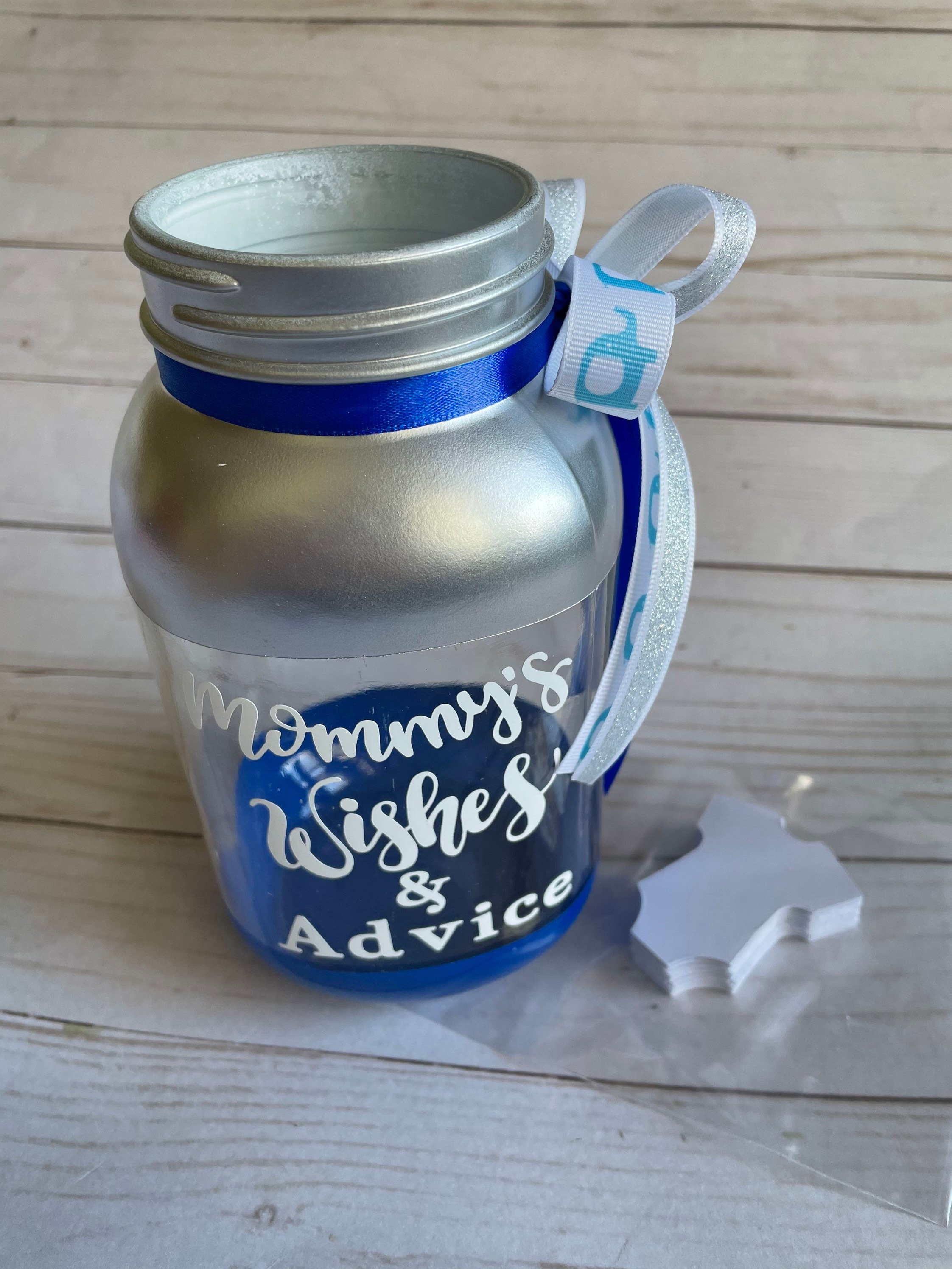 Baby Wishes and Advice Jar Baby Shower Guest Book Baby Etsy