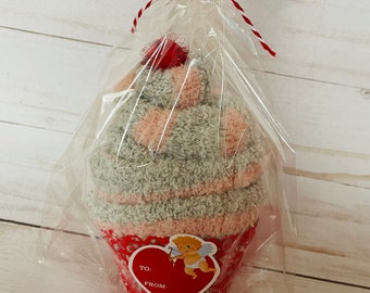 Valentine Cupcake Socks, Valentine Fuzzy Socks, Cupcake Socks, Fun Valentine Gift, Valentine Gifts for Women