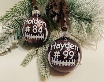 Personalized Football Ornament: Sports Christmas Tree Decoration