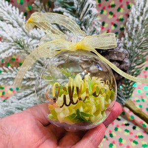 Personalized Ornament, Flower Ornament,Christmas Ornament, Personalize Name Ornament,