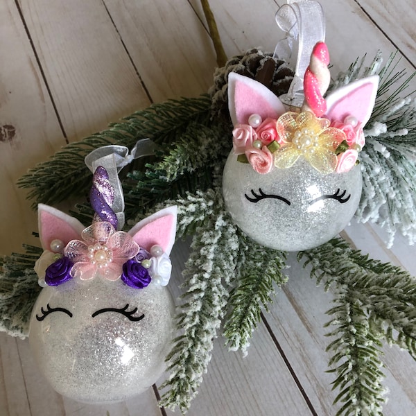 Unicorn Ornament, Unicorn Christmas Ornament, Personalized Childs Ornament, Christmas Ornament, Girl Ornament, Children Ornament