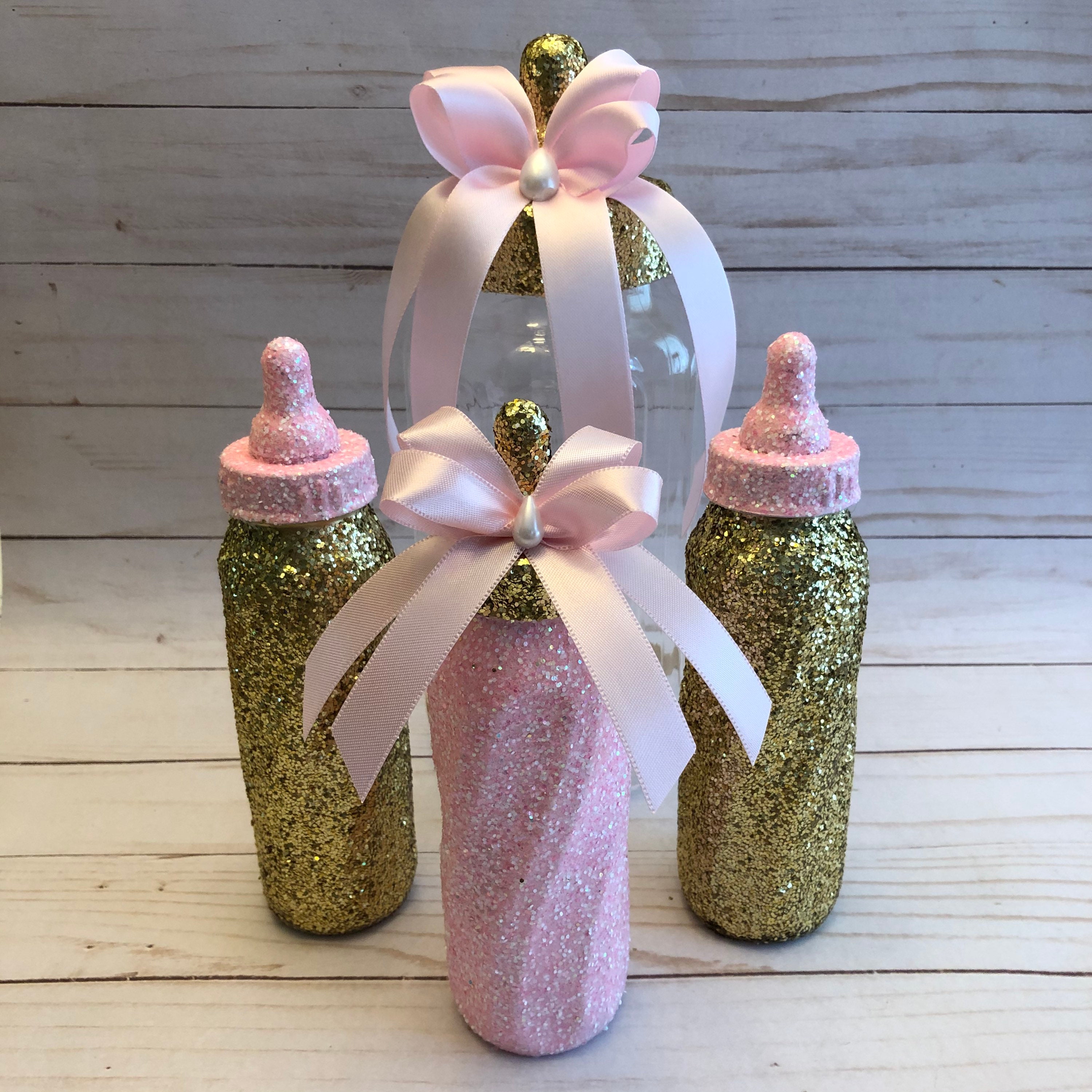 Baby Bottle Centerpiece Baby Shower Centerpiece Baby Cake Etsy