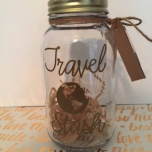 Vacation fund jar, Mason Jar, Money Jar, Treasure Jar, Memory Jar, Vacation Savings jar, Coin jar, Savings jar, Travel fund, Cruise, travel