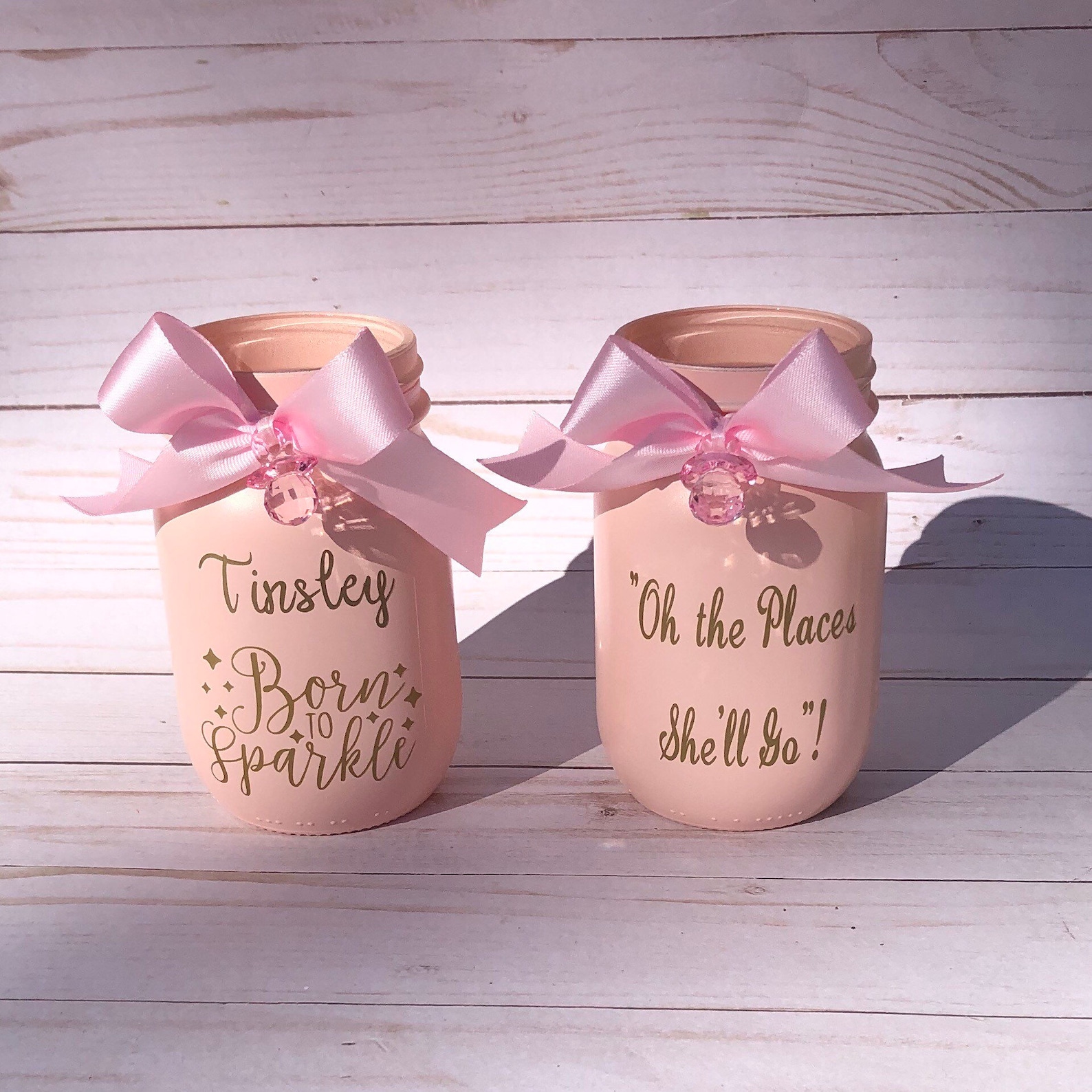 Baby Shower Centerpiece Born to Sparkle Centerpiece Pink & Etsy