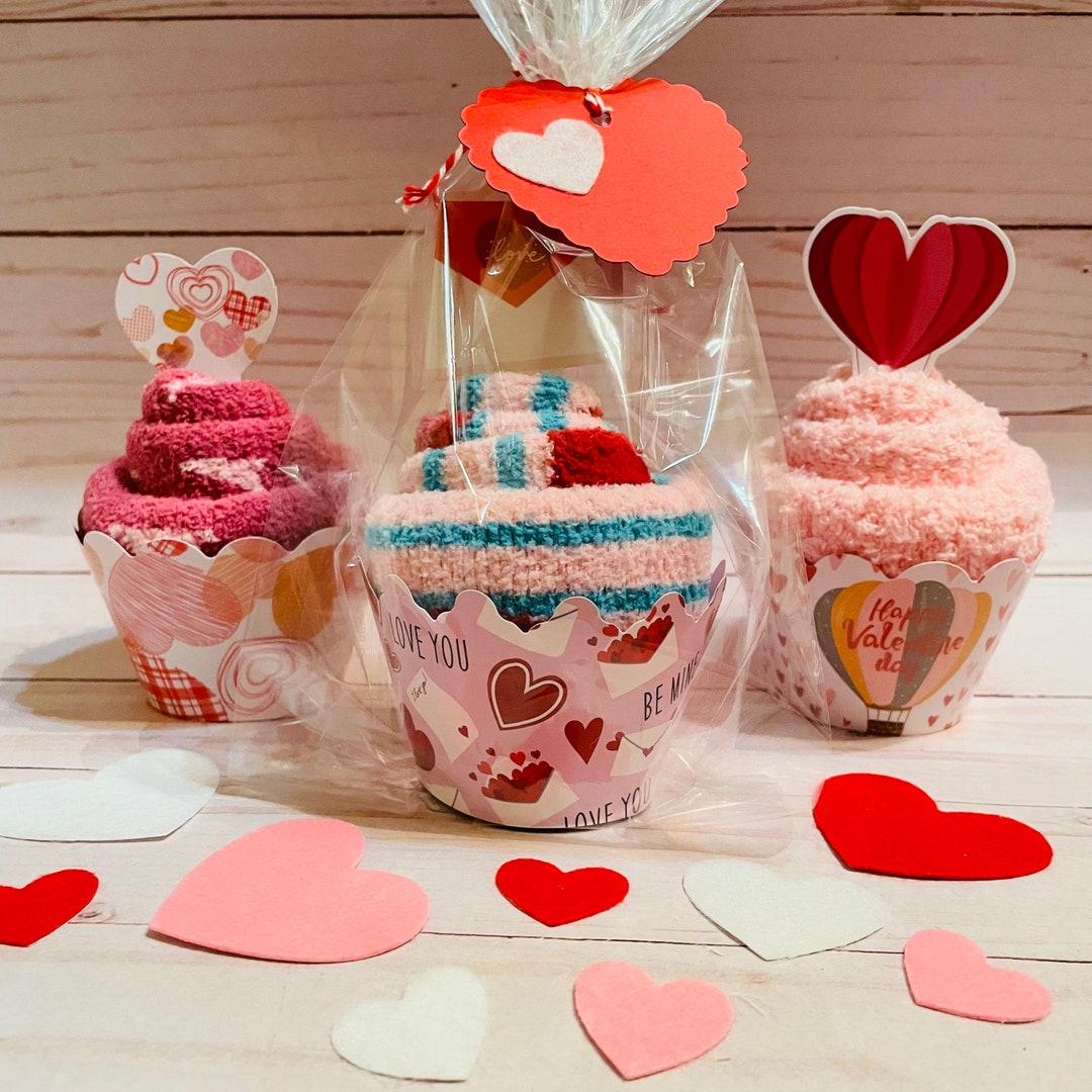 Cupcake Socks, Valentine Fuzzy Socks, Valentine Cupcake Socks, Fun