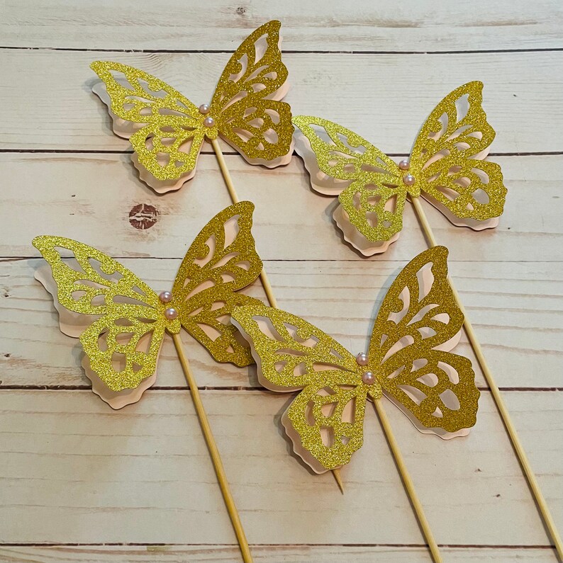 Butterfly Decor Butterfly Centerpiece Picks Butterfly Party Etsy