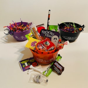 Halloween Party Favors, Trick or Treat Container, Boo Favor, Treat Loot Bags Trick or Treat Basket, Pre-Filled Goodie Bags