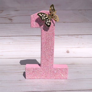 Butterfly Number, Birthday Number, Butterfly Birthday, Number One, 8 inches Birthday Number, 1st birthday cake smash prop