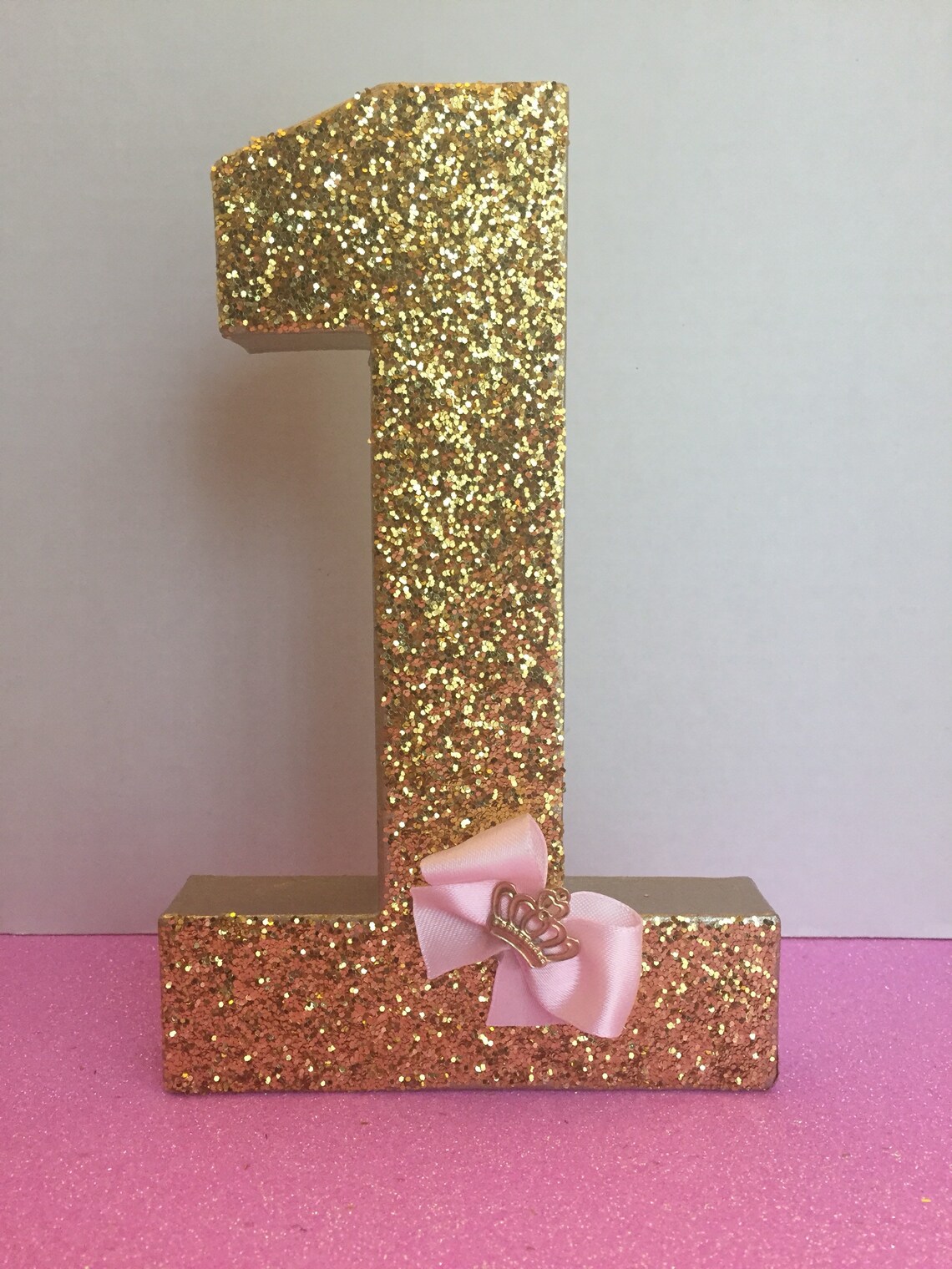 First Birthday Pink and Gold Number One Princess First - Etsy