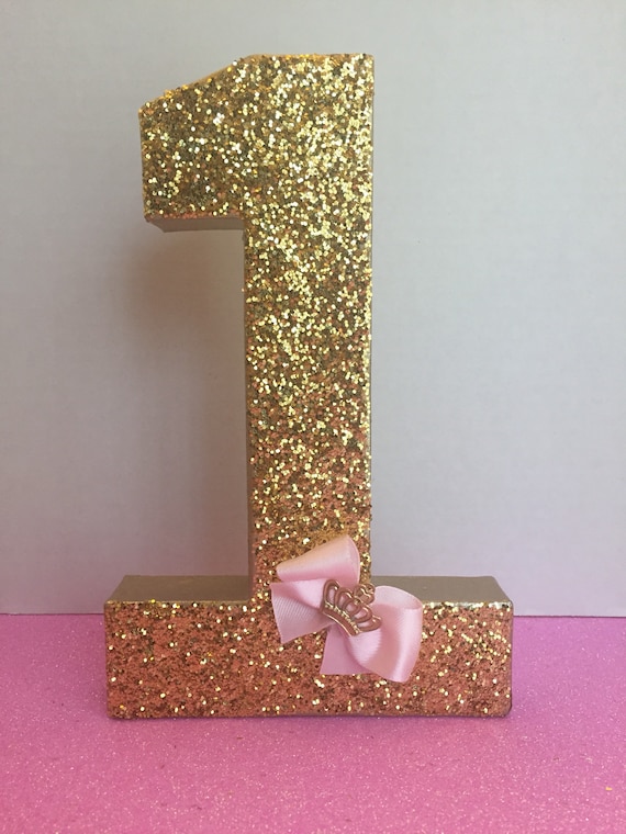 First Birthday Pink and Gold Number One Princess First - Etsy