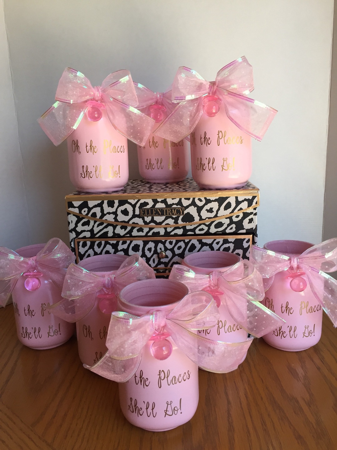 Baby Shower Centerpiece, Pink Mason Jar Centerpiece, Baby Centerpiece