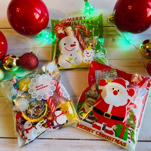 Christmas Candy Pouches for Kids, Christmas Stocking Stuffer, Christmas Sweets, Christmas Eve Treats, Stocking Stuffers