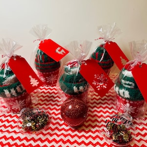 Christmas Fuzzy Socks, Fuzzy Sock Cupcakes, Teacher Christmas Gift, Holiday Cupcake Booties, Stocking Stuffers, Secret Santa Gifts