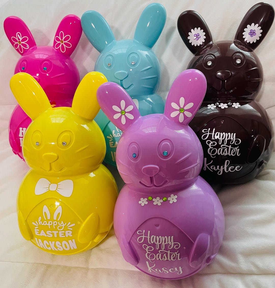 Rabbit Container うさぎ　小物入れ　置物　Yarnnakarn Personalized Easter Bunny Container, Bunny Basket Container - Etsy