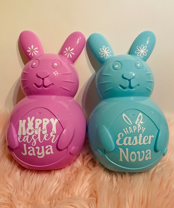 Personalized Easter Bunny Container, Bunny Basket Container - Etsy