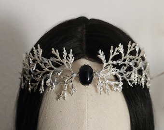 Zweig-Krone „Lyammáré“, Fantasy Kopfschmuck, Fairycore Tiara, Braut Kopfschmuck, Elfen Diadem, Haar Kranz