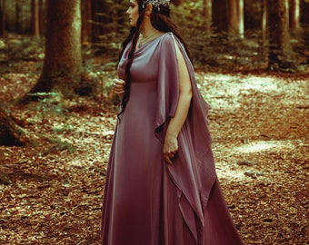 Elfisch inspiriertes Chiton Kleid, Photoshooting Kleid, altrosa doppellagiger Chiton