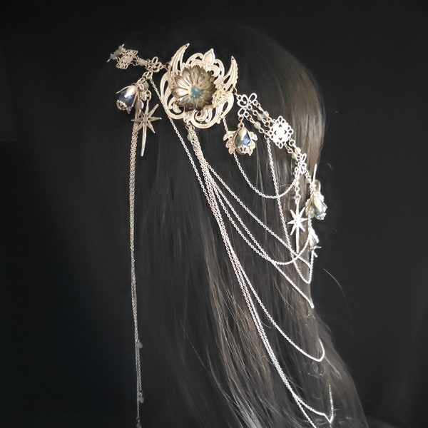 Headpiece "Myraíne", Elvish inspired Chain Tiara, Handmade Crown, Bridal Accessoire, Fantasy Wedding