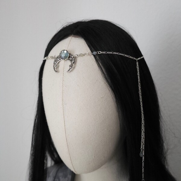 Stirnschmuck, 2 in 1 Headpiece / Halskette, Farb- und Designauswahl, Mond-Kopfschmuck