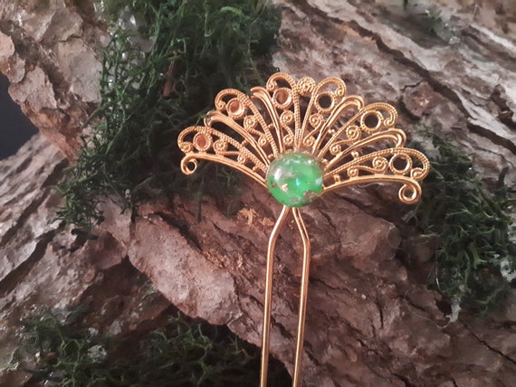 Hairpin Little Geisha Golden Fan Fairy Hair Etsy