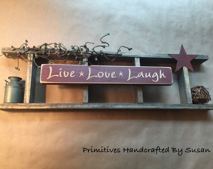 Wooden Ladder Wall Decor Tobacco Lath Ladder Country Wall Etsy