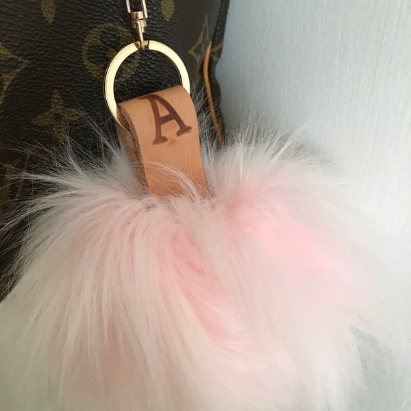 Pale Pink personalized silky soft XL faux fur pom