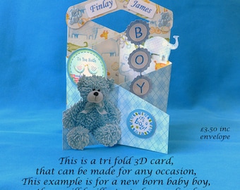 Tri Fold 3D Greetings Card